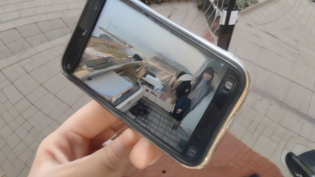 설악산 정상 부근에서 붉게 물든 단풍을 배경으로 인증샷을 찍는 한국인 등산객