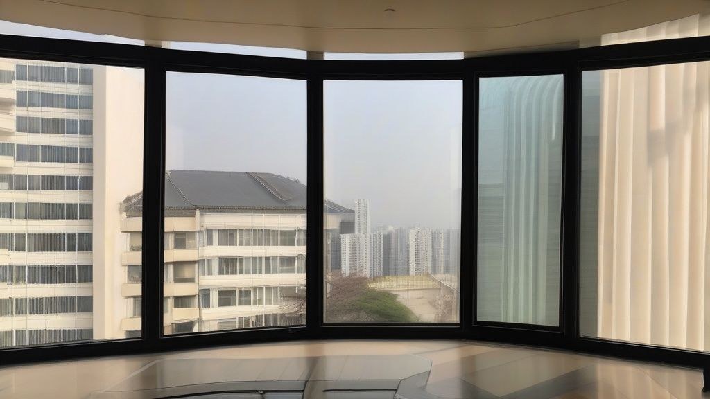 한국의 가을 산에 붉고 노란 단풍이 절정을 이루고 있는 모습